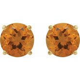 14K Yellow 6 mm Natural Citrine Stud Earrings